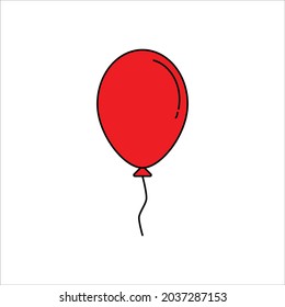 vector illustration of a balloon icon, use black color with line design style, with yellow and red color. for party, etc. EPS 10.