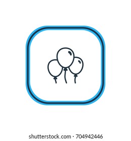 Vector Illustration Of Balloon Outline. Beautiful Feast Element Also Can Be Used As Decoration Element.