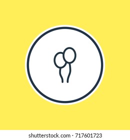 Vector Illustration Of Balloon Outline. Beautiful Entertainment Element Also Can Be Used As Helium Element.
