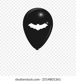 Vector illustration of Balloon with printed bat on transparent background