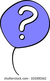 vector illustration of a balloon with a question mark isolated on white
