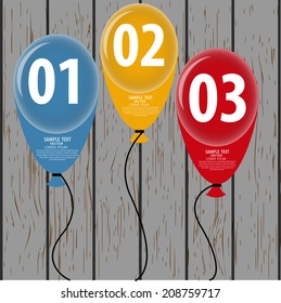 Vector illustration of balloon with ribbon