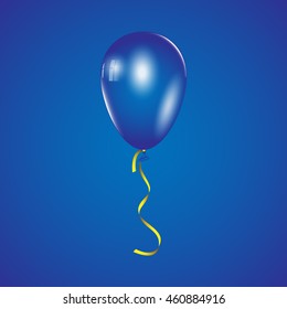 Vector illustration of balloon with ribbon