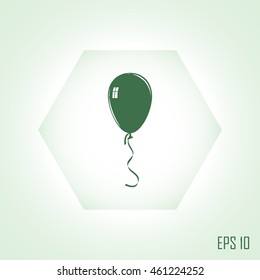 Vector illustration of balloon with ribbon
