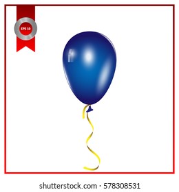 Vector illustration of balloon with ribbon