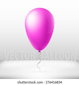 Vector illustration of vector balloon with ribbon isolated on background
