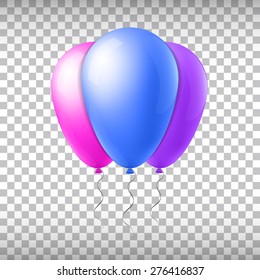 Vector illustration of vector balloon with ribbon isolated on background