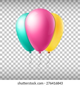 Vector illustration of vector balloon with ribbon isolated on background