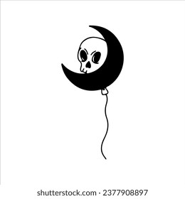 vector illustration of a balloon with a skull