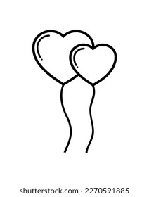 ilustración vectorial del icono del contorno de bodas en globo sobre fondo blanco