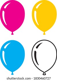 Vector illustration of the balloons