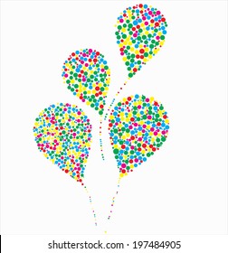 Vector illustration of balloons against the white
