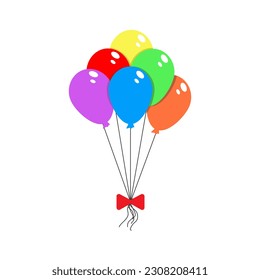 Vector illustration of balloons with bow