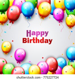 Vector illustration of Balloons and confetti for parties birthday