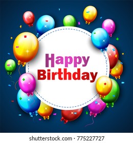 Vector illustration of Balloons and confetti for parties birthday