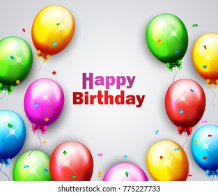Vector illustration of Balloons and confetti for parties birthday