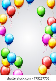 Vector illustration of Balloons and confetti for parties birthday