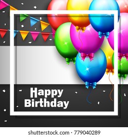 Vector illustration of Balloons and confetti for parties birthday