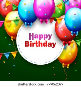 Vector illustration of Balloons and confetti for parties birthday