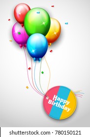 Vector illustration of Balloons and confetti for parties birthday