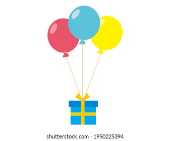 Vektorgrafik von Ballons, die am Himmel fliegen.