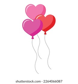 Vector illustration of balloons in the form of a heart. Holidays, decorations.
