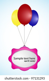 Vector illustration of balloons with label