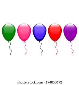 Vector illustration of Balloons on a white background