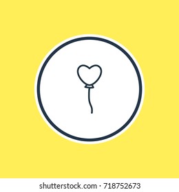 Vector Illustration Of Balloons Outline. Beautiful Love Element Also Can Be Used As Decoration Element.