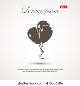 Vector illustration of balloons with ribbons