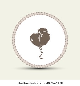 Vector illustration of balloons with ribbons