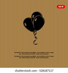 Vector illustration of balloons with ribbons