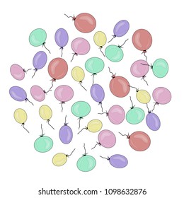Vector illustration of  "Balloons" to t-shirt design, postcards, logos, banner, poster or textil