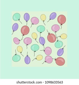 Vector illustration of  "Balloons" to t-shirt design, postcards, logos, banner, poster or textil