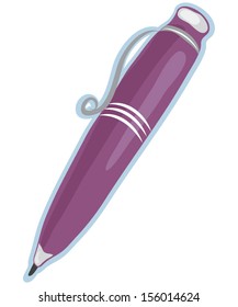 Vector illustration of a ballpoint pen in a cartoon style