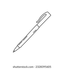 Vector illustration of a ballpoint pen in doodle style.