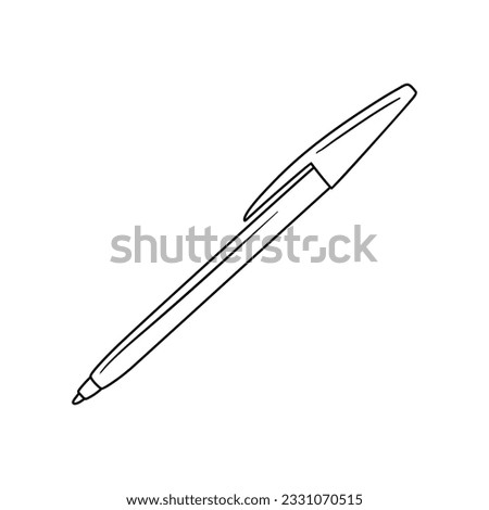 Vector illustration of a ballpoint pen in doodle style.