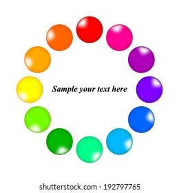 Vector illustration of Balls of different colors on a white background
