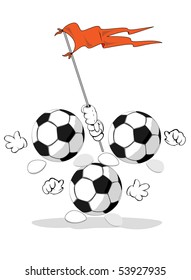 vector illustration of balls with flag