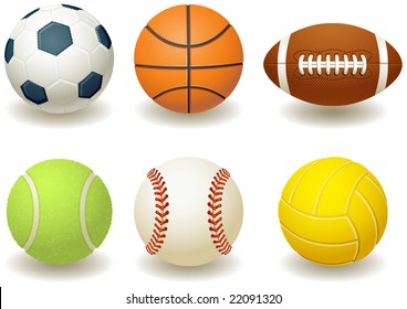 Vector illustration - Balls for team sports