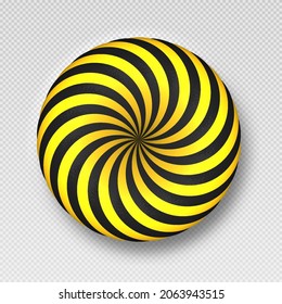 Ilustración vectorial de bolas texturadas con textura de rayas onduladas. Objeto 3d moderno.