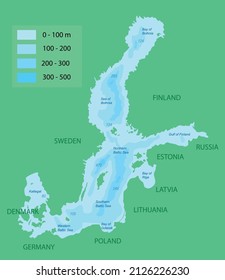 Vector Illustration Baltic Sea Map