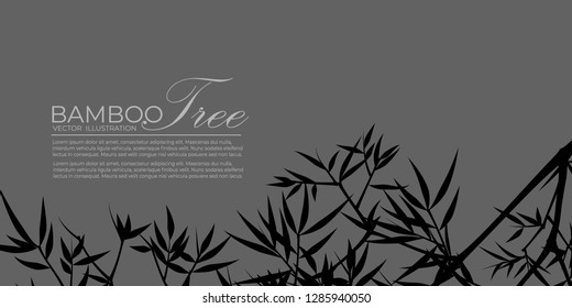 Vector illustration of bamboo, design of Chinese and Japanese bamboo trees,  Monochrome trees wallpaper for cards and web.