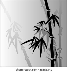vector illustration of bamboo in a fog