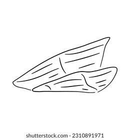 Vector illustration of Bamboo in hand-drawn black sketch style. Doodle icon.
