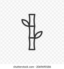 Vector illustration of bamboo icon in dark color and transparent background(png).