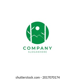 vector illustration of bamboo landscape logo element perfect for nature modern company