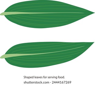 Ilustración vectorial de una hoja de bambú para colocar alimentos y platos.