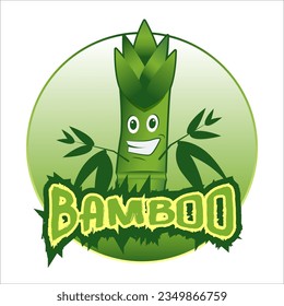 Vektorgrafik für Bambus-Logo, Maskottchen, Bambuscharakter