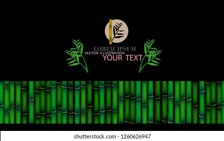 Vector illustration of bamboo on background, design of Chinese and Japanese bamboo trees,  colorful trees wallpaper for cards and web.